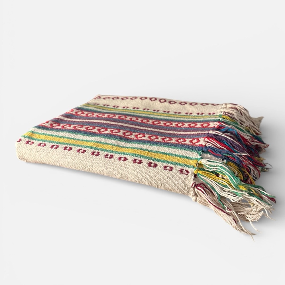 ๐ช Minga Textiles UO Flat-Woven Cotton Falsa Tapestry ~ 50โ x 60โ - Picture 2 of 7